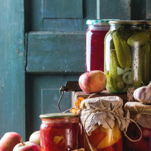 jars of preserved  food